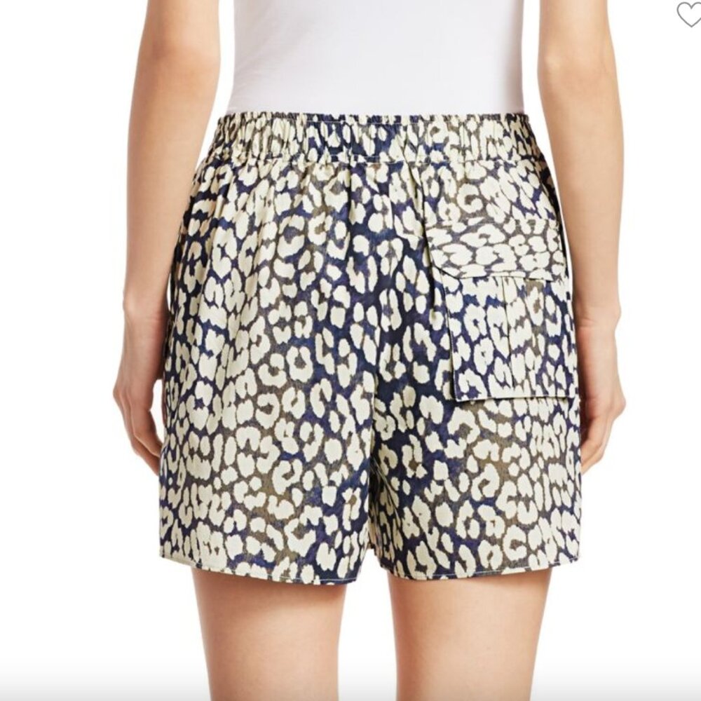 GANNI Leopard Print Cotton Shorts Size Small/US4/EU36